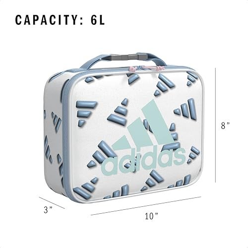 adidas Foundation Insulated Lunch Bag for Men and Women, 3D AOP White/Clear Sky Blue/Semi Flash Aqua Blue, One Size - Image 5