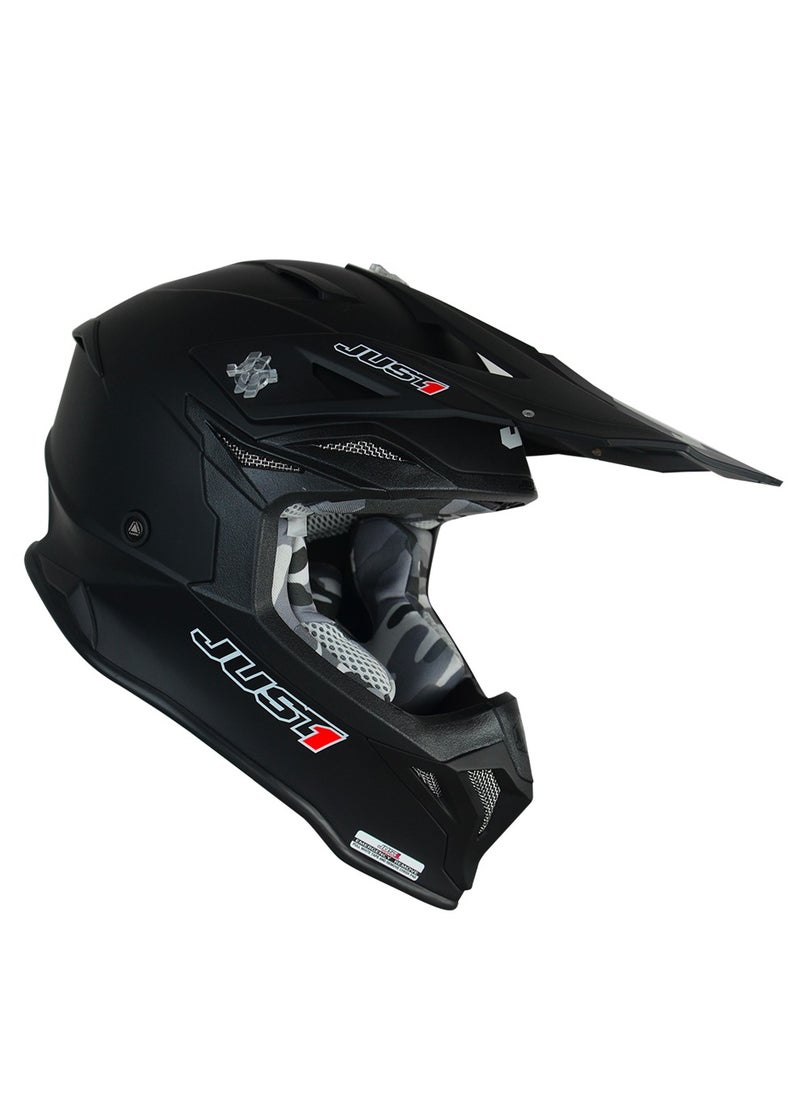 Just 1 - J39 Solid Matt Black Motocross Helmet - Image 1