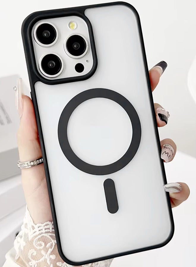 Magsafe Case for iPhone 16 Pro Magsafe Clear Cover Magnetic Wireless Charging Support, Shockproof Protection, Scratch-Resistant for iPhone 16 Pro - Black - Image 3