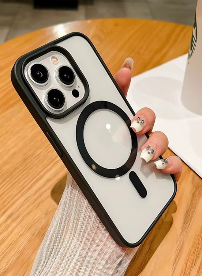 Magsafe Case for iPhone 16 Pro Magsafe Clear Cover Magnetic Wireless Charging Support, Shockproof Protection, Scratch-Resistant for iPhone 16 Pro - Black - Image 1