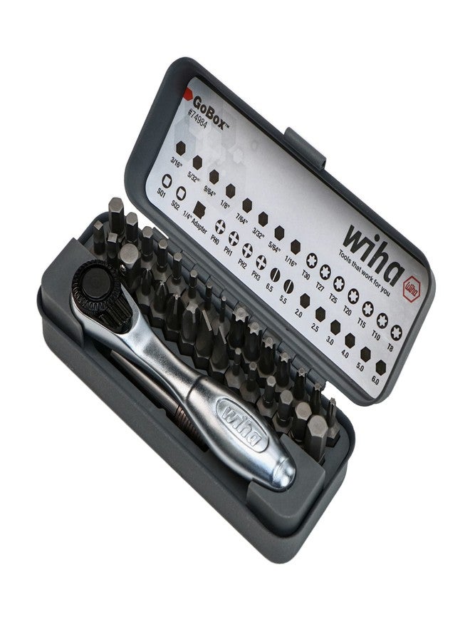 Wiha 74984 32 Piece GoBox Standard Bit Set with Mini Ratchet - Image 2