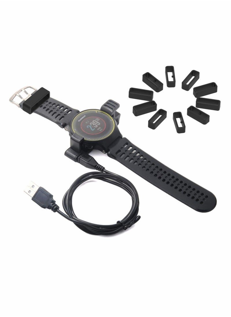 Y&D - Watch Band Keepers, Silicon Fastener Rings Security Loop, Rubber Strap Keeper Replacement Holder Ring for Garmin Instinct - Image 1