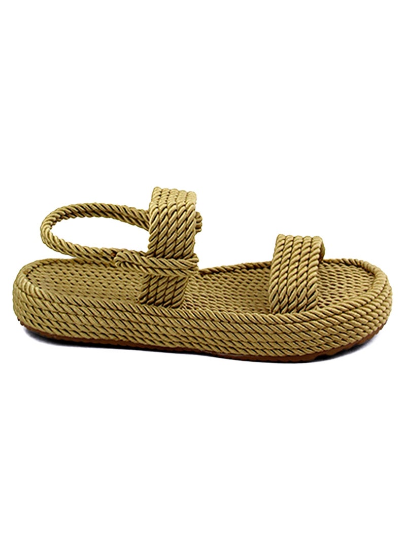 Mumka Rope Sandals Nomadic Strap - Pesto Beige - Image 1