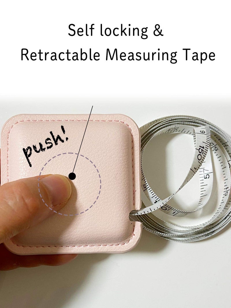 haoa Tape Measure for Body Measuring, 79Inch/2Meters Retractable Measuring Tape for Body Fabric Sewing,Measurements Dual Sided (Square,1 Pack)(White) - Image 3