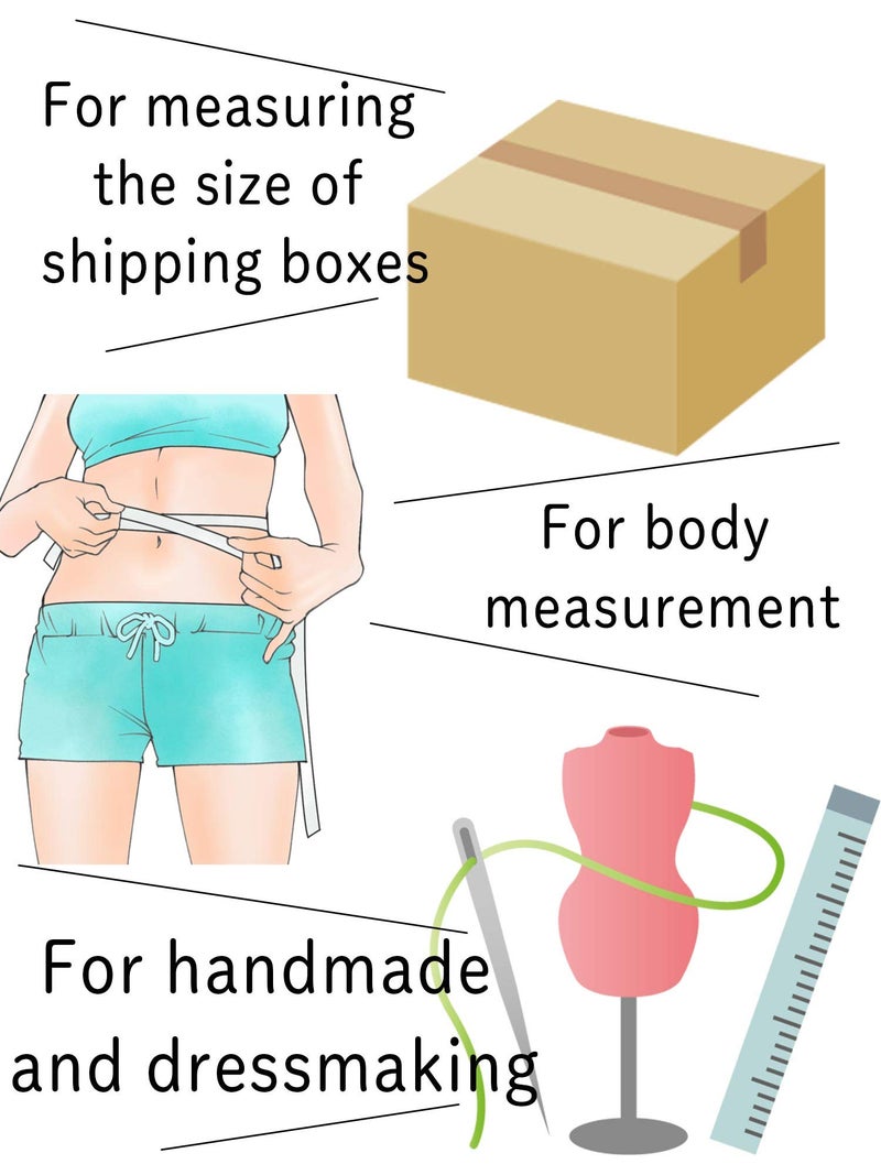 haoa Tape Measure for Body Measuring, 79Inch/2Meters Retractable Measuring Tape for Body Fabric Sewing,Measurements Dual Sided (Square,1 Pack)(White) - Image 5