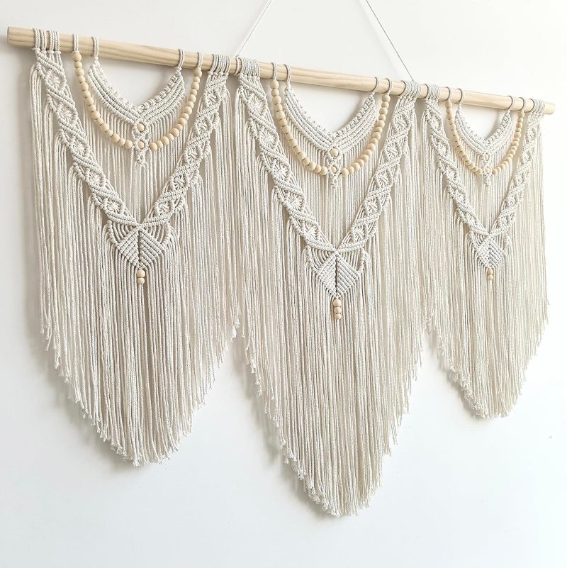 Achart Macrame Wall Hanging Large- Boho Wall Decor- Large Wall Art- Wall Decor Living Room- Macrame Tapestry Boho Decor For Bedroom (Beige-V) - Image 4