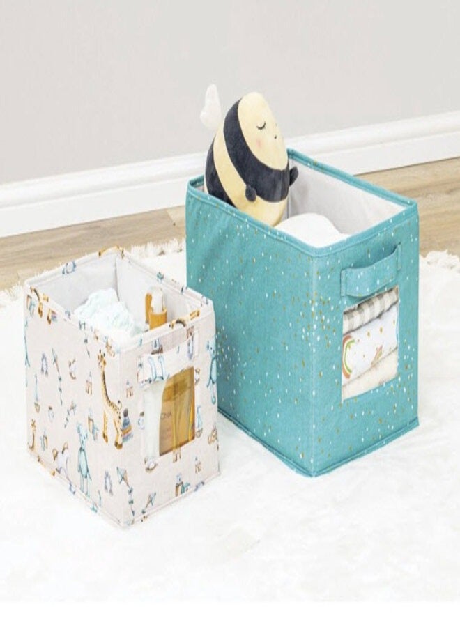 الاس هوم كوليكشن صندوق تنظيم للأطفال مكون من قطعتين مقاس 35x25x22سم مقاس 30x20x18سم - Image 1