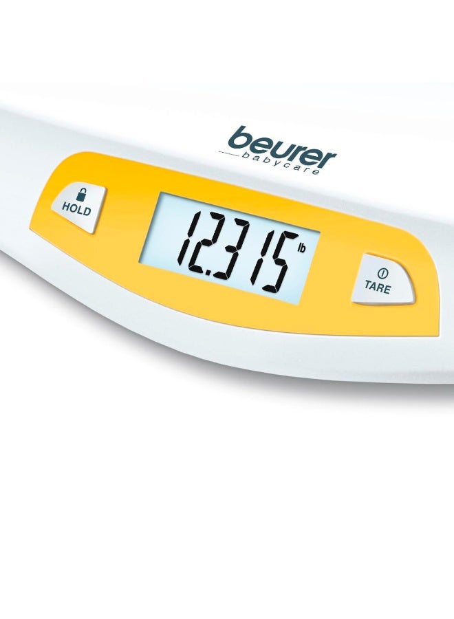 An infant scale equipped with a screen with a high-precision pressure sensing system