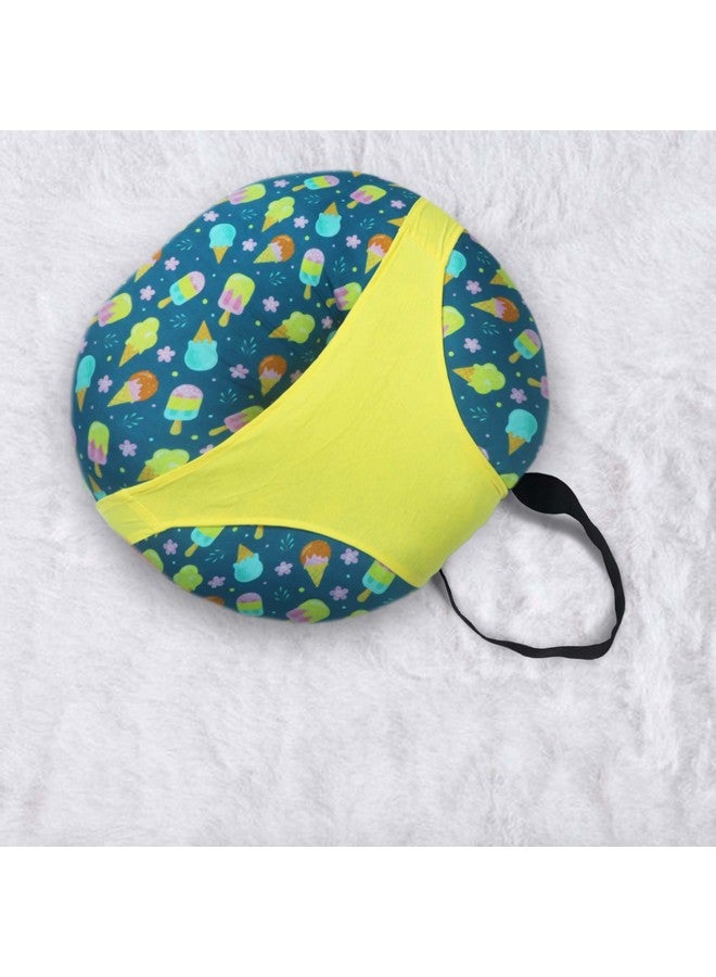 Kradyl Kroft 5In1 Baby Feeding Pillow With 100% Cotton Detachable Cover | With Belt And Baby Hoop | Breastfeeding Pillow | Nursing Pillow (Icecream Cool) - Image 2