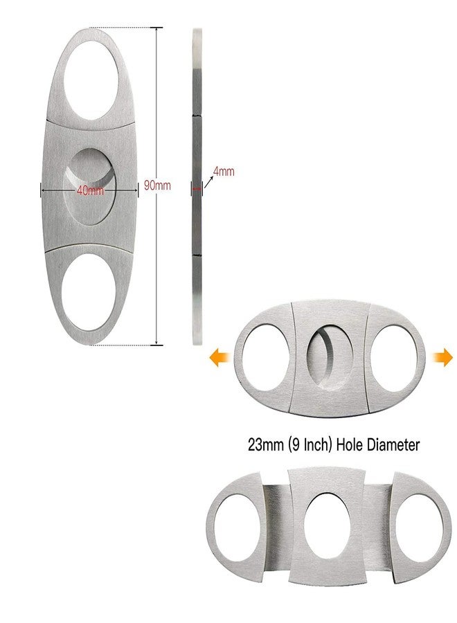 SHB Stainless Steel Cigar Cutter with Double Blade，Suitable for Cigarettes, Cigars（Silver） - Image 2
