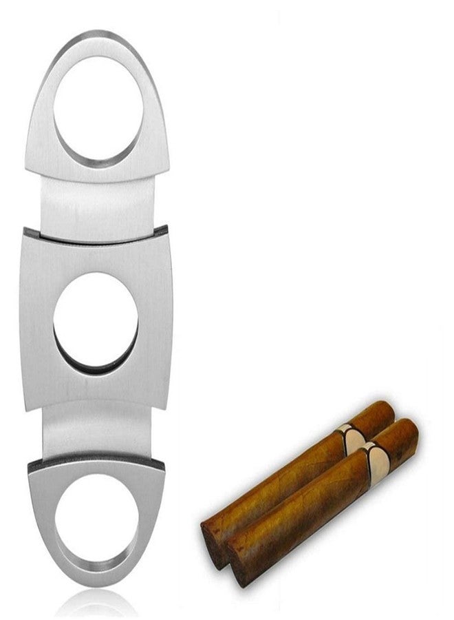 SHB Stainless Steel Cigar Cutter with Double Blade，Suitable for Cigarettes, Cigars（Silver） - Image 4