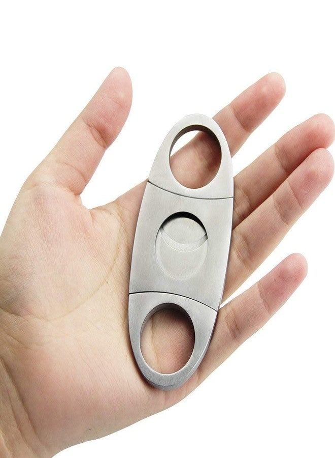 SHB Stainless Steel Cigar Cutter with Double Blade，Suitable for Cigarettes, Cigars（Silver） - Image 3