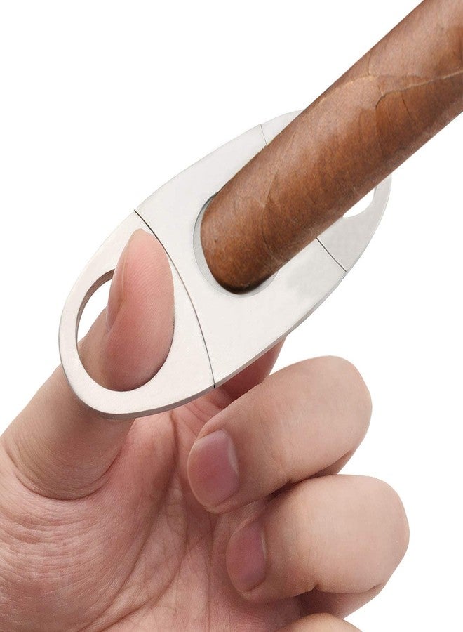 SHB Stainless Steel Cigar Cutter with Double Blade，Suitable for Cigarettes, Cigars（Silver） - Image 5