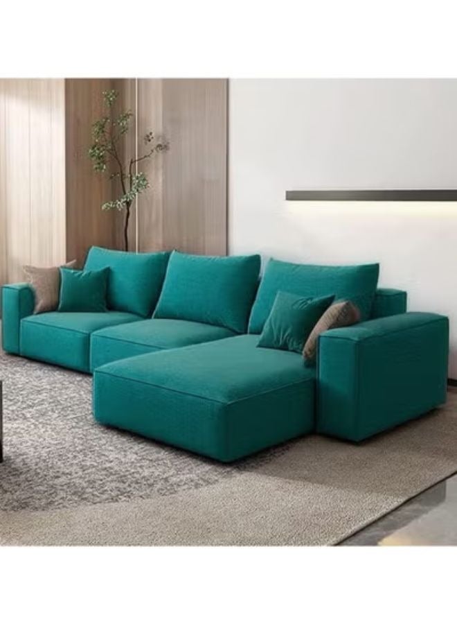 Karnak Sectional Sofa With Cushions L-Shaped Comfortable Living Room Sofa Color (Turquoise) Left - Image 1