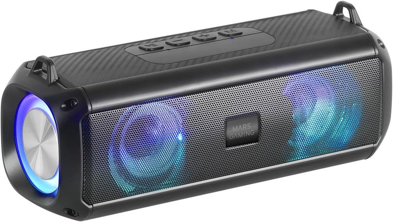 MARS GAMING MARSGAMING MSB-XT, Portable Speaker + Soundbar 2in1, Dynamic RGB Lighting, 4 Drivers 20W Sound System, Bluetooth 5.3 Speaker + AUX/MicroSD/USB/FM Radio, Black - Image 1