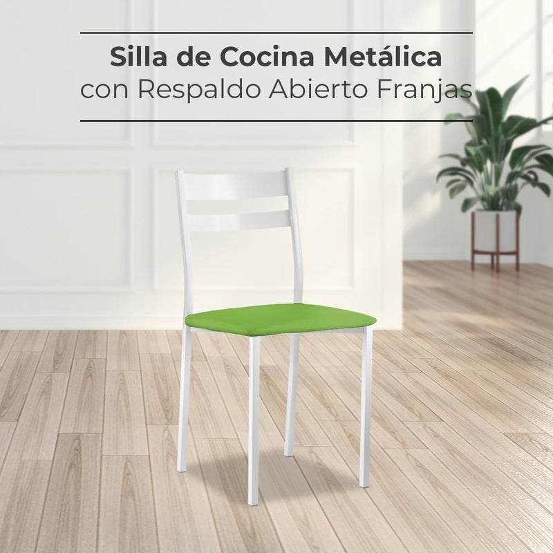 ASTIMESA Metal Open Back Kitchen Chair Green 41cm x 45cm x 40cm - Image 2