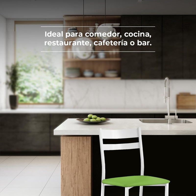 ASTIMESA Metal Open Back Kitchen Chair Green 41cm x 45cm x 40cm - Image 4