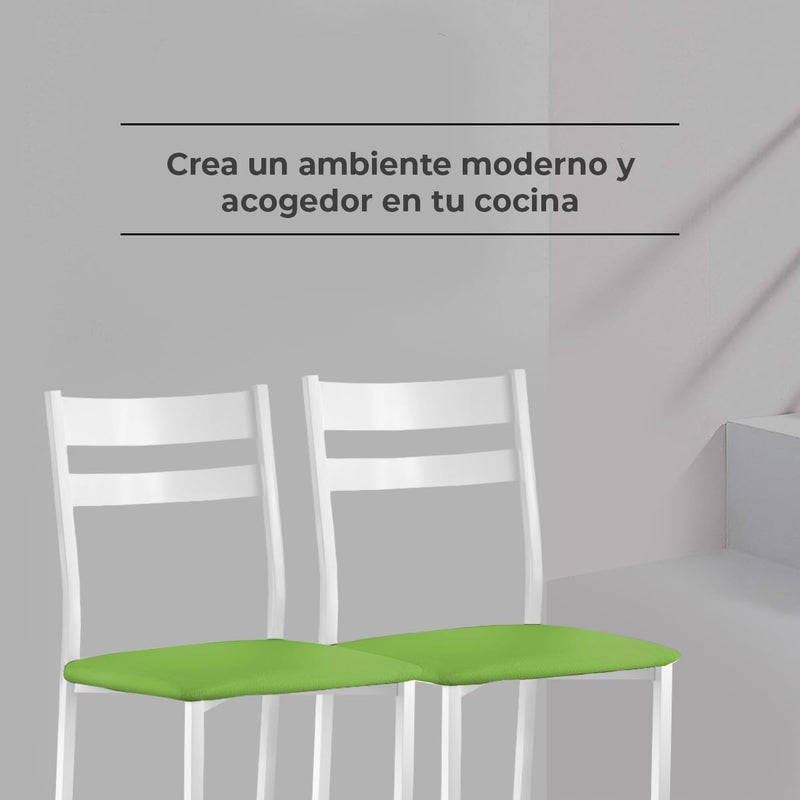 ASTIMESA Metal Open Back Kitchen Chair Green 41cm x 45cm x 40cm - Image 3