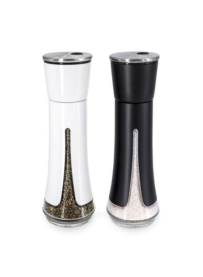 Aelga Farmhouse Salt and Pepper Shakers - Salt Shaker with Adjustable Pour Holes for Himalayan, Kosher, Black and White - Image 1