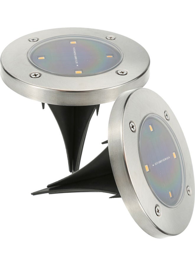 NIBEMINENT 2-Piece Solar Powered Ground Light Multicolour 12.00x6.40x0.31cm - Image 1