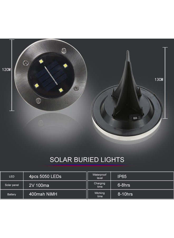 NIBEMINENT 2-Piece Solar Powered Ground Light Multicolour 12.00x6.40x0.31cm - Image 5