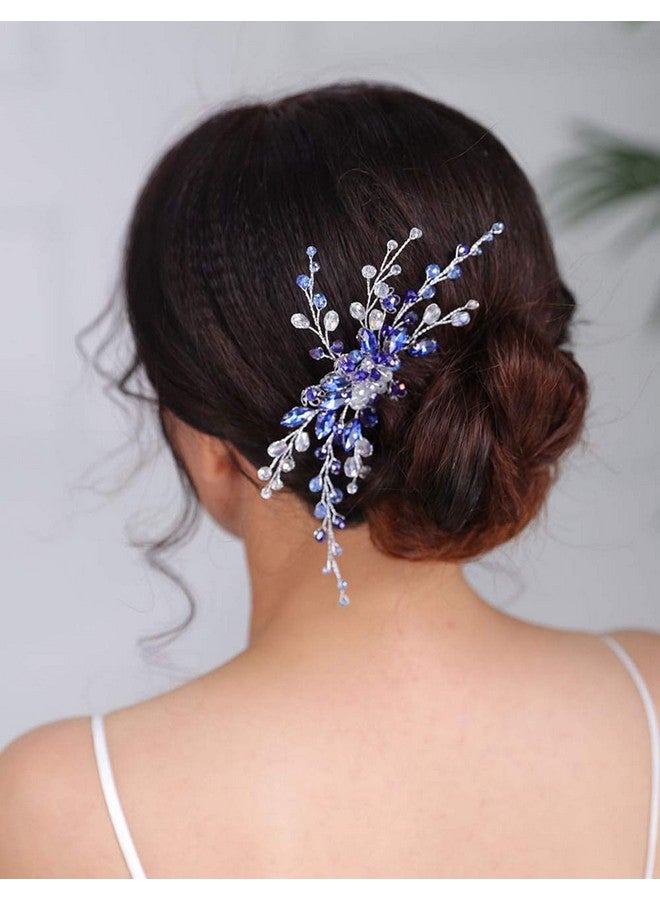 Denifery Enifery Blue Bridal Hair Comb Sapphire Blue Crystal Hair Comb Wedding Navy Blue Rhinestone Royal Blue Hair Comb Wedding Hair Piece For Women And Girls - Image 1