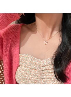 Generic 2024 Korean Fashion Heart Sweater Necklace for Women Love Drop Oil Tulip Necklace 