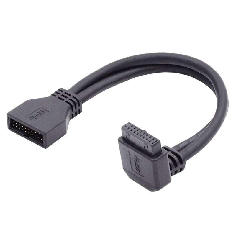 chenyang USB 30 Front Panel Header 1920Pin Male to Female 90 Degree Down Angled Mainboard Header Port Extension Cable Adapter - Image 2