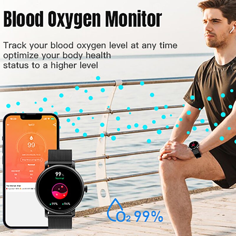 LEMFO LF35 smartwatch AMOLED 1.43-inch high-definition screen supports Bluetooth calls, incoming calls, SMS reminders, sports music, heart rate monitoring, blood oxygen detection - Image 4