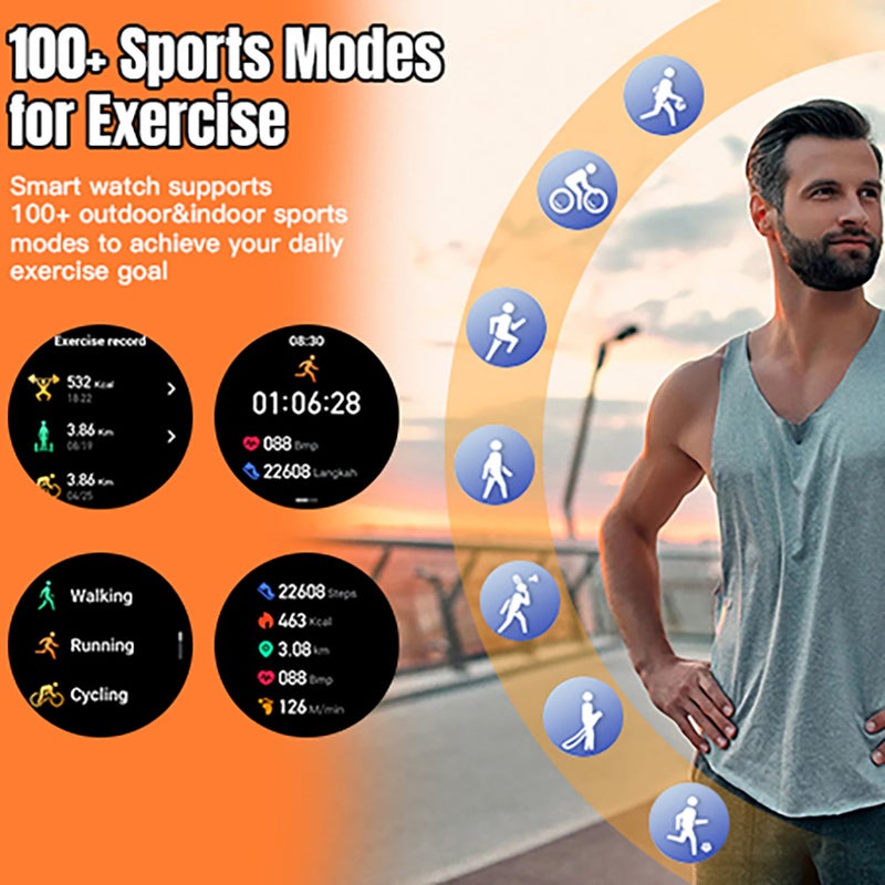 LEMFO LF35 smartwatch AMOLED 1.43-inch high-definition screen supports Bluetooth calls, incoming calls, SMS reminders, sports music, heart rate monitoring, blood oxygen detection - Image 3