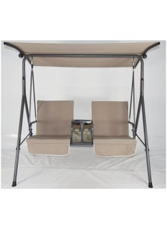 DubaiGallery 2 Seat Swing Chair With Mini table, 2 Seater Garden Swing Seat Chair, Outdoor Swinging Chair 2 Seat Bench with Adjustable Canopy 2 Seat Swing Chair With Mini table Removable Cushion for Patio Poolside Porch  - Image 2