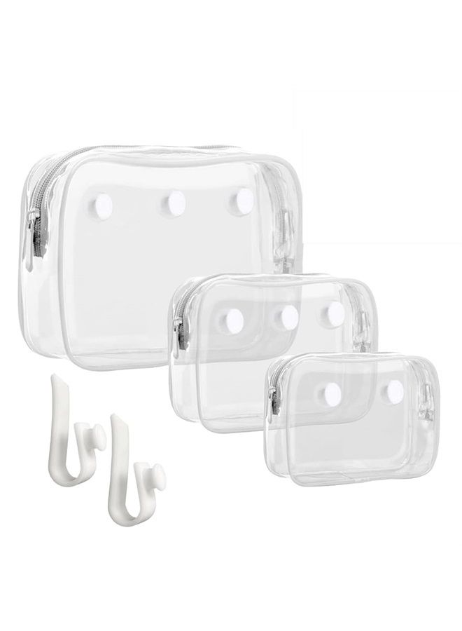 Everfunny 3 Packs Clear Bogg Beach Tote Bag with 2 Pack Insert Hooks Accessories for Bogg Bags Travel Makeup Clean Toiletry Brush Organizer Cosmetic Divider Storage Inner Pouch - Image 1