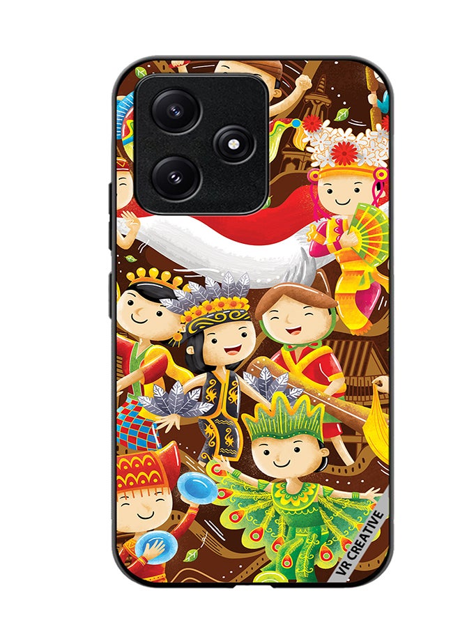 VR CREATIVE Protective Case Cover For Xiaomi Poco M6 Pro 5G Indonesian Cartoon Design Multicolour - Image 1