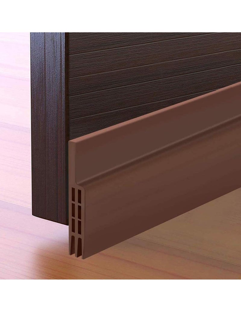 Mmmon Door Draft Stopper Under Door Seal for Exterior/Interior Doors,Door Sweep Strip Under Door Draft Blocker, Soundproof Door Bottom Weather Stripping,2 Inch W x 39 Inch L,Brown  - Image 1