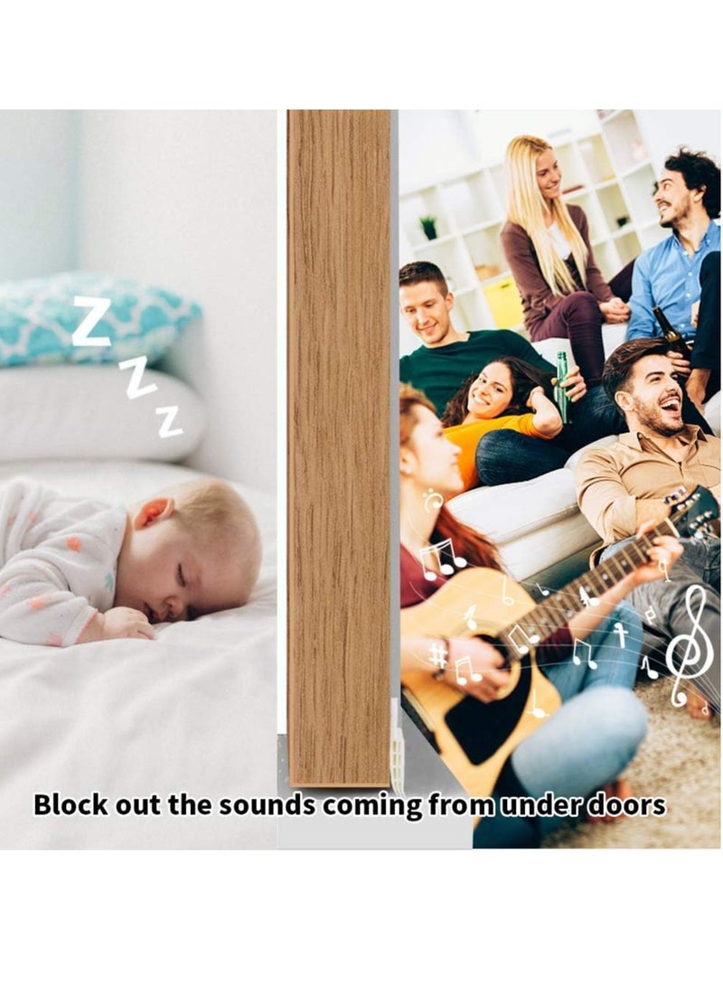 Mmmon Door Draft Stopper Under Door Seal for Exterior/Interior Doors,Door Sweep Strip Under Door Draft Blocker, Soundproof Door Bottom Weather Stripping,2 Inch W x 39 Inch L,Brown  - Image 4