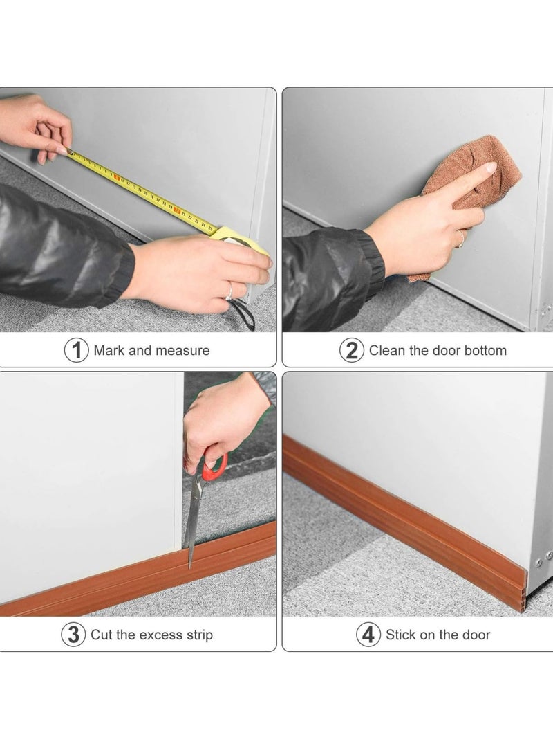 Mmmon Door Draft Stopper Under Door Seal for Exterior/Interior Doors,Door Sweep Strip Under Door Draft Blocker, Soundproof Door Bottom Weather Stripping,2 Inch W x 39 Inch L,Brown  - Image 5