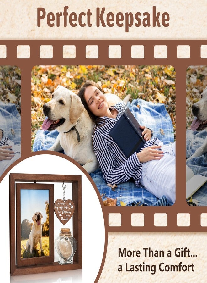 HAMUIERS Dog Memorial Gifts for Loss of Pet - Rotating Wooden Frame for 4x6 Photo & Fur Hair Jar - Sympathy Gift for Pet Bereavement, Remembrance Keepsake - Rainbow Bridge Gift for Dog Lovers & Cat Lovers - Image 5