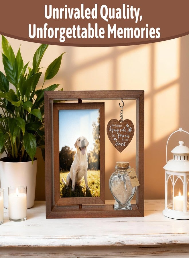 HAMUIERS Dog Memorial Gifts for Loss of Pet - Rotating Wooden Frame for 4x6 Photo & Fur Hair Jar - Sympathy Gift for Pet Bereavement, Remembrance Keepsake - Rainbow Bridge Gift for Dog Lovers & Cat Lovers - Image 4