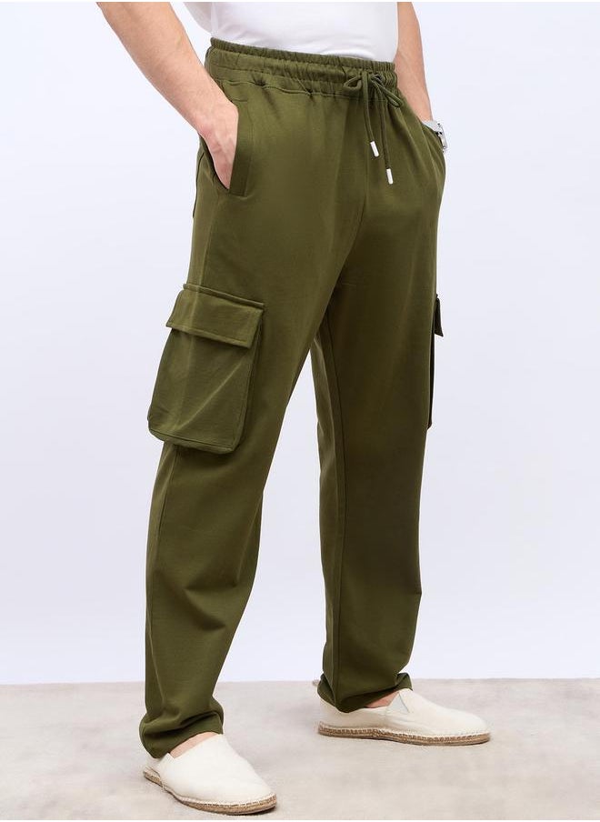 Styli - Oversized Straight Leg Joggers with Cargo Pockets - Image 1
