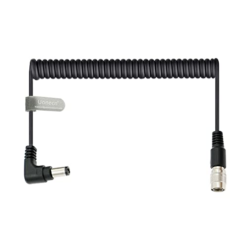 Uonecn Sound Devices Spring Cable Right Angle DC to 4 pin Hirose Male Power Cable for Zoom F8 for 688 644 633 Blackmagic Cinema Camera 4k - Image 1