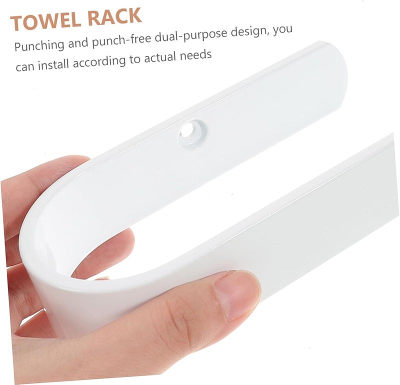 VOSAREA Aluminium Alloy Punch Towel Ring Holder Space Saving Bathroom Towel Bar Rack for Kitchen and Bath Easy Install Deformation Wall Mounted Storage - Image 2