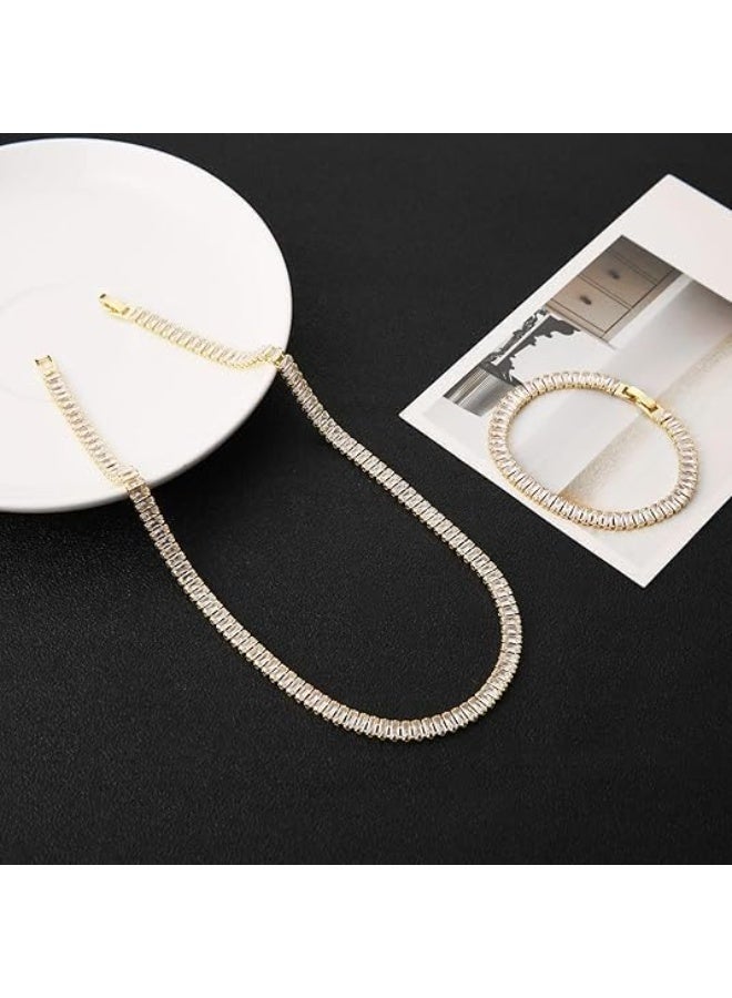 Fayrouz Jewellery A jewelry set consisting of a crystal necklace and bracelet for women and girls, a tennis bracelet, and unisex wedding jewelry - Image 4