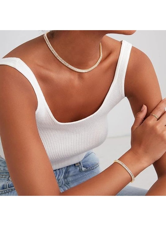 Fayrouz Jewellery A jewelry set consisting of a crystal necklace and bracelet for women and girls, a tennis bracelet, and unisex wedding jewelry - Image 2