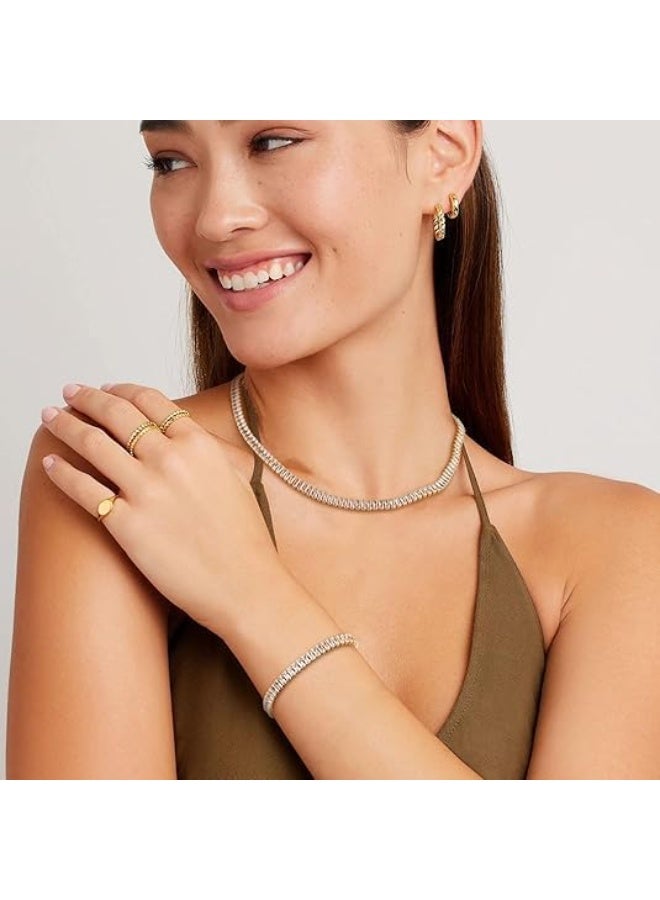 Fayrouz Jewellery A jewelry set consisting of a crystal necklace and bracelet for women and girls, a tennis bracelet, and unisex wedding jewelry - Image 3