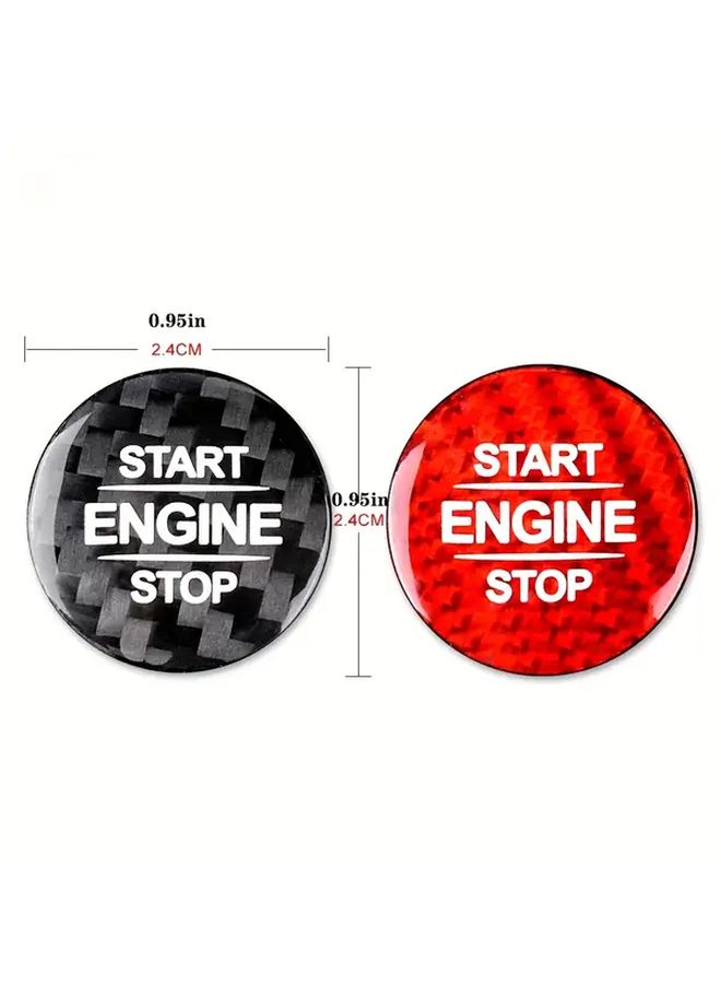 Red Carbon Fiber Engine Start Button Sticker for GLB GLE GLS CLA Car Interior Decoration - Image 2