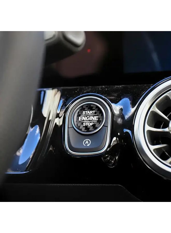 Red Carbon Fiber Engine Start Button Sticker for GLB GLE GLS CLA Car Interior Decoration - Image 5
