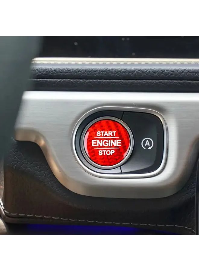 Red Carbon Fiber Engine Start Button Sticker for GLB GLE GLS CLA Car Interior Decoration - Image 4