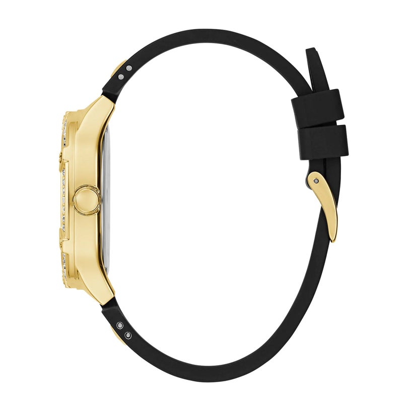 Guess Women's Gold Tone Quartz Watch 40mm Black Silicone Strap - GW0619L2 - Image 2