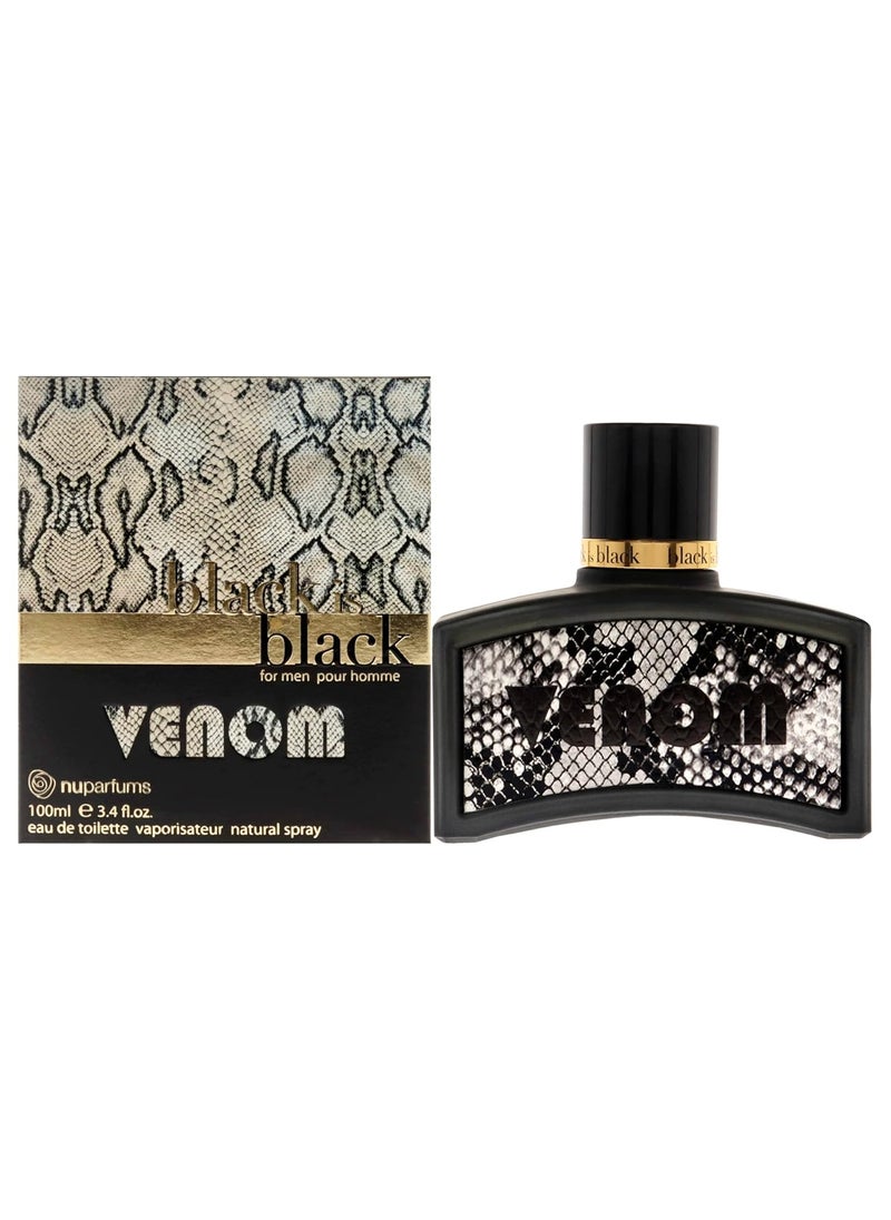 Nuparfums - NU Parfums Black is Black Venom Pour Homme Eau De Toilette Spray, 3.4 Ounce - Image 1