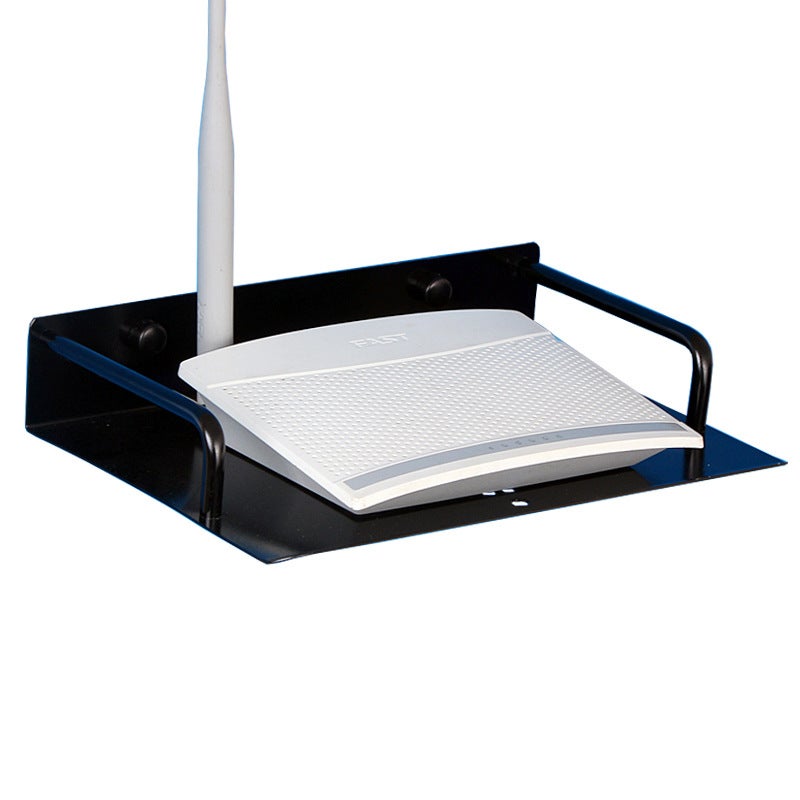 Jiesite Tv Set-Top Box Rack Space Aluminum Wall-Mounted Storage Rack Router Rack Black Set-Top Box Rack(Space aluminum large set-top box rack) - Image 2